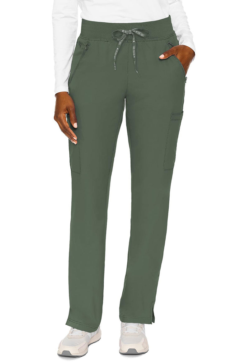 Olive - Med Couture Insight Women Scrub Pants - Front View