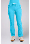Turquoise - Med Couture Insight Women Scrub Pants - Front View