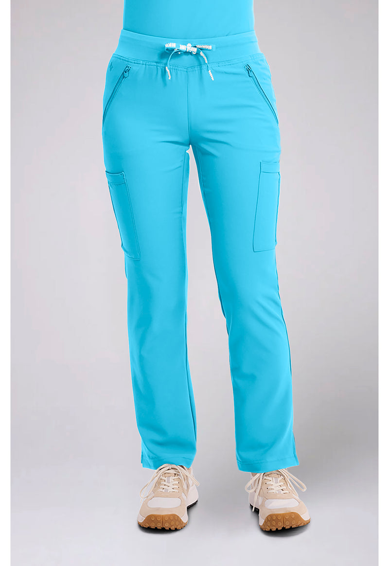 Turquoise - Med Couture Insight Women Scrub Pants - Front View