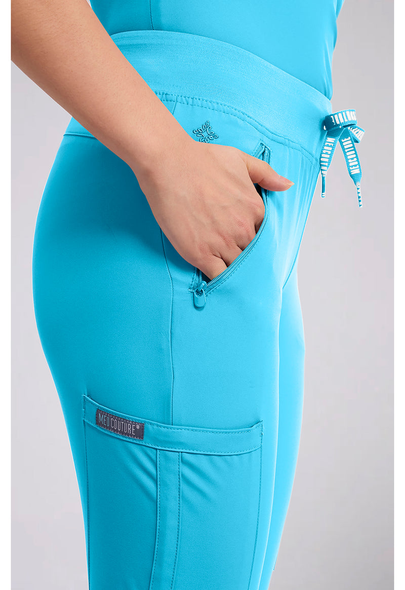 Turquoise - Women's Zipper Scrub Pants – Regular (View 2)