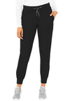 Black - Med Couture Insight Women Scrub Pants - Front View