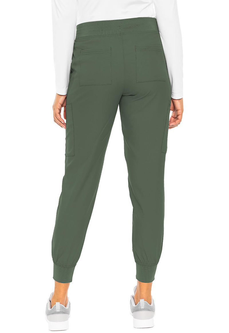Olive - Med Couture Insight Women Scrub Pants - Back View