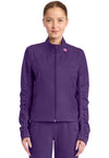 Galactic Purple - Med Couture AMP Knit Women Scrub Jacket - Front View