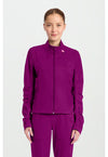 Plum Royale - Med Couture AMP Knit Women Scrub Jacket - Front View