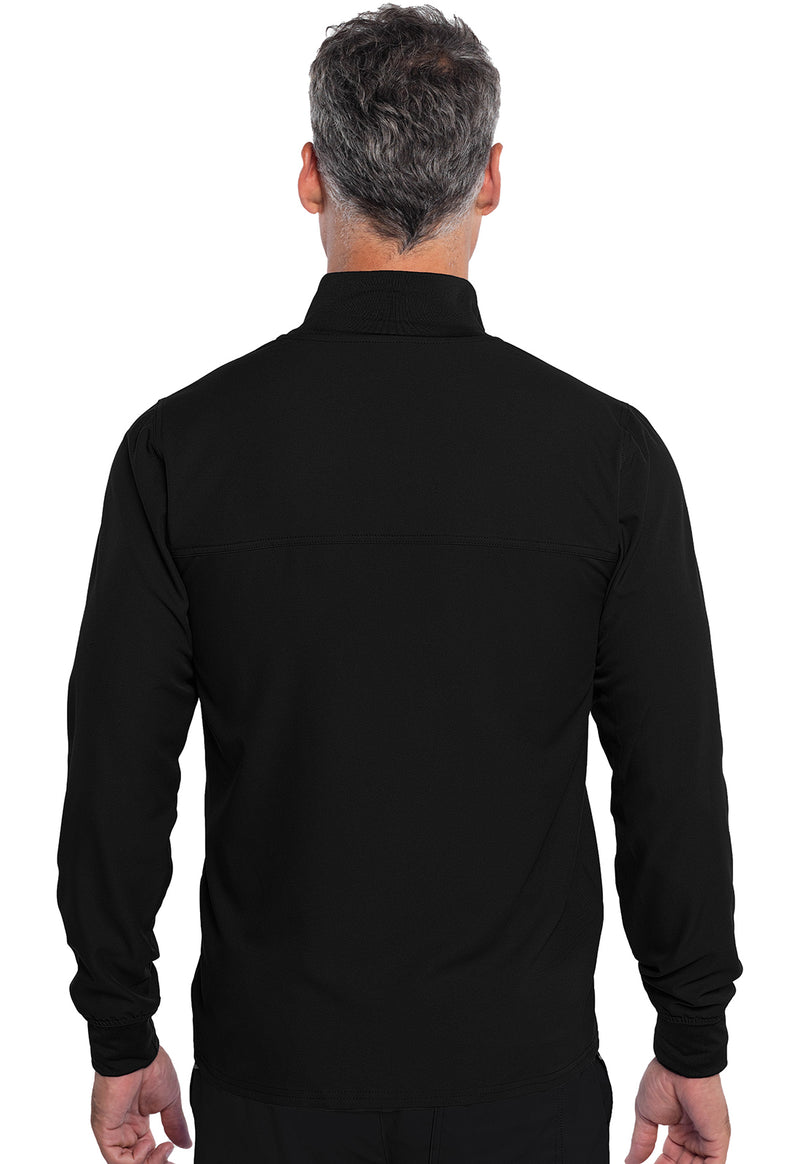Black - Men's Zip Front Jacket (Back)