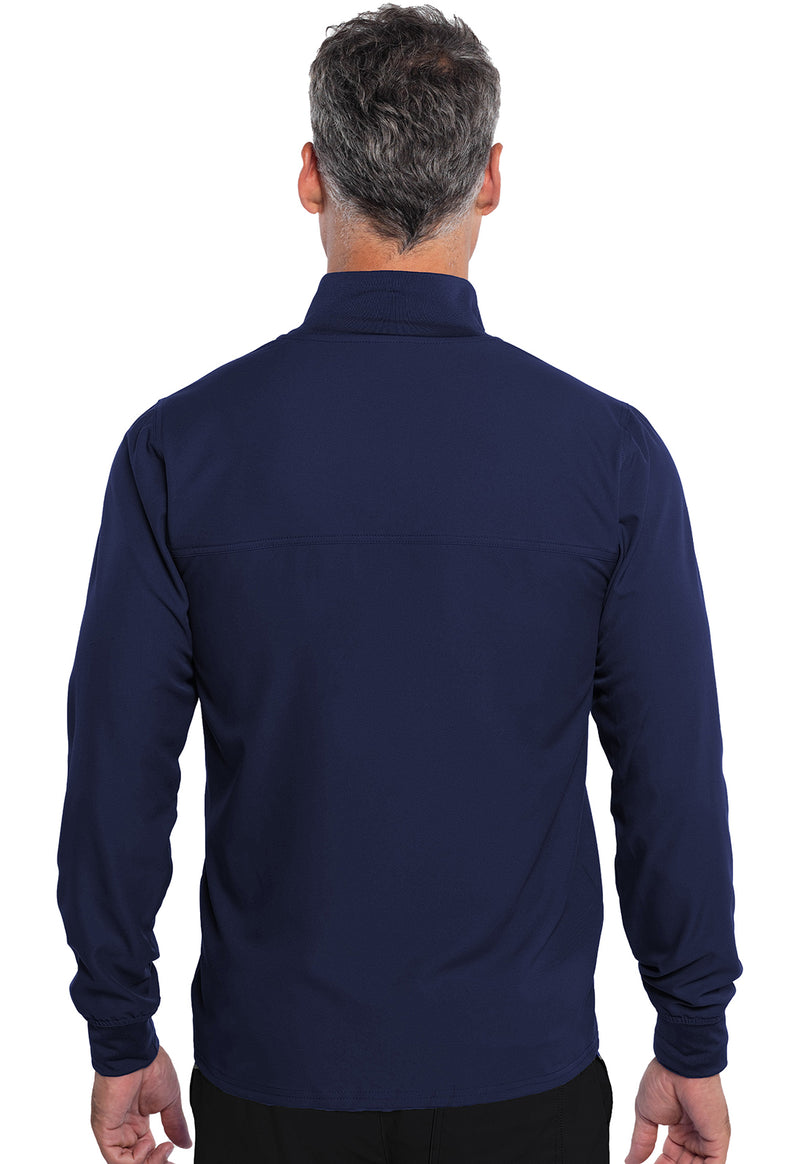 Navy - Men's Zip Front Jacket (Back)