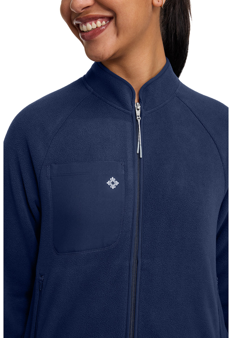 Navy - Fleece Warm Up Jacket (View 2)
