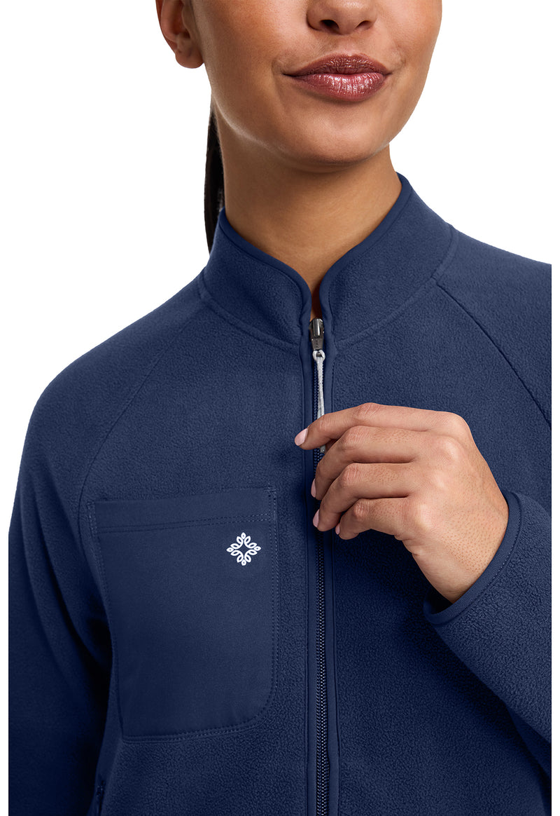 Navy - Fleece Warm Up Jacket (View 3)