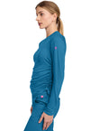 Mali-Blue Shore - Long Sleeve Ruched Underscrub (View 2)