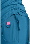 Mali-Blue Shore - Long Sleeve Ruched Underscrub (View 3)