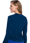 Navy - Long Sleeve Ruched Underscrub (Back)