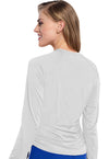 White - Long Sleeve Ruched Underscrub (Back)