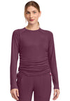 Wine - Long Sleeve Ruched Underscrub