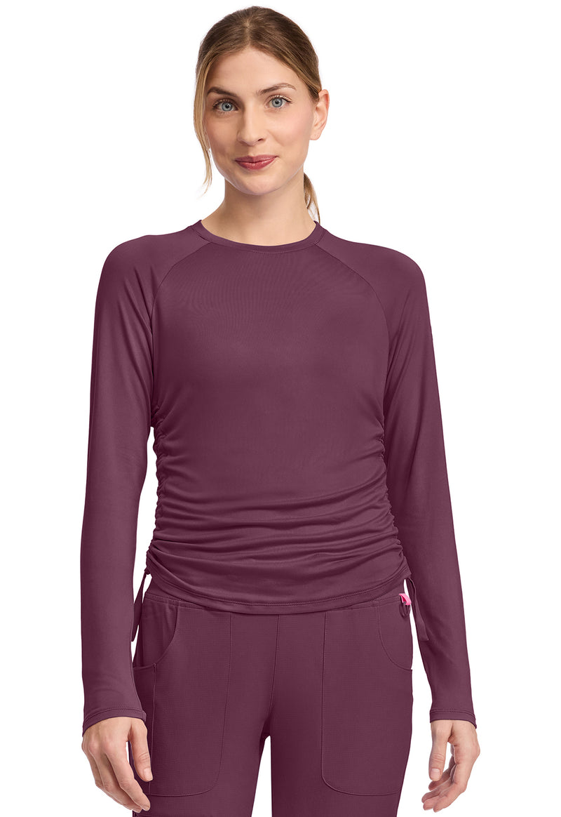 Wine - Long Sleeve Ruched Underscrub