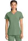 Beyond Green - Med Couture AMP Women Scrub Top - Front View