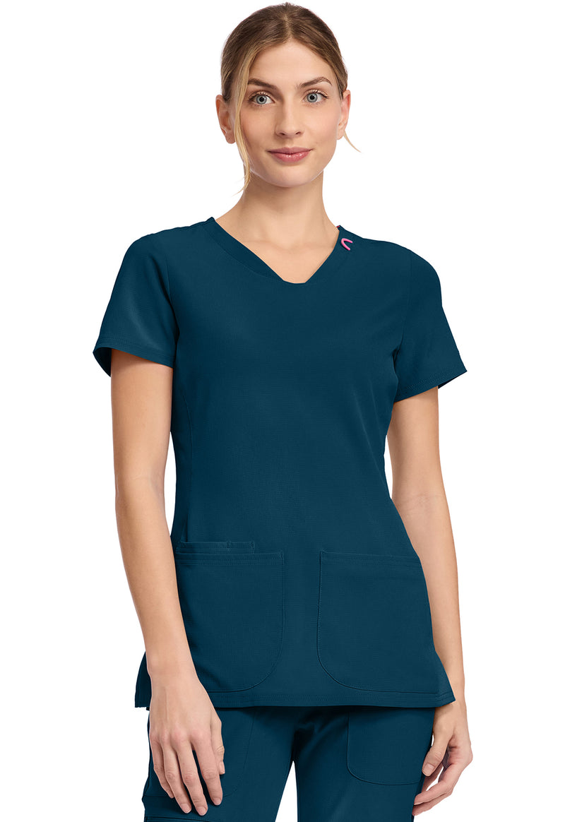 Caribbean - Med Couture AMP Women Scrub Top - Front View
