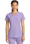 Digital Lavender - Med Couture AMP Women Scrub Top - Front View