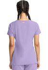 Digital Lavender - Med Couture AMP Women Scrub Top - Back View
