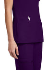 Eggplant - Women's V-Neck Scrub Top (View 2)