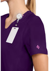 Eggplant - Women's V-Neck Scrub Top (View 3)
