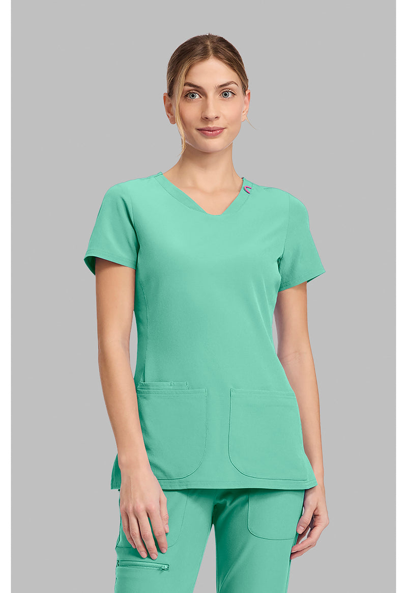 Mint Condition - Med Couture AMP Women Scrub Top - Front View