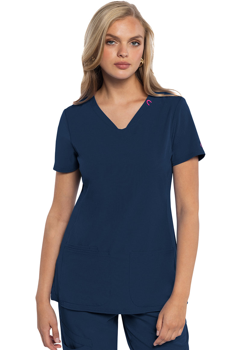 Navy - Med Couture AMP Women Scrub Top - Front View