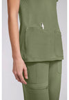 Olive - Women's V-Neck Scrub Top (View 2)