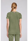 Olive - Med Couture AMP Women Scrub Top - Back View