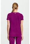 Plum Royale - Med Couture AMP Women Scrub Top - Back View