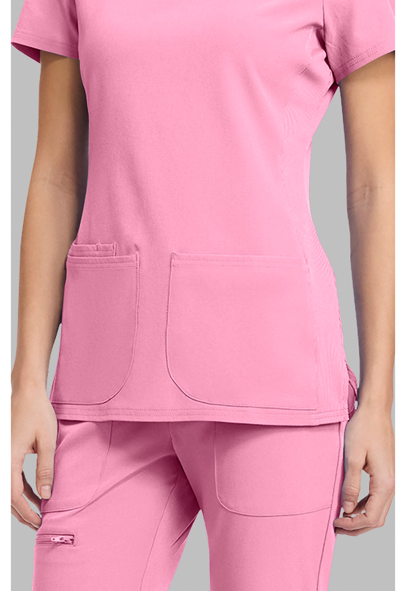 Pixel Pink - Women's V-Neck Scrub Top (View 3)