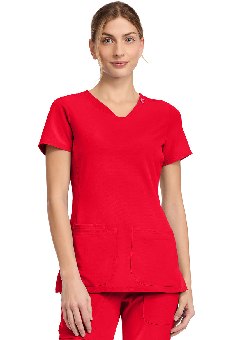 Solar Flare - Med Couture AMP Women Scrub Top - Front View