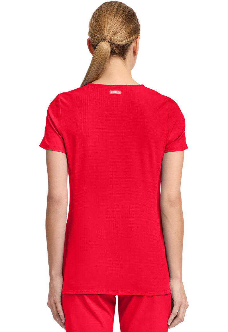 Solar Flare - Med Couture AMP Women Scrub Top - Back View