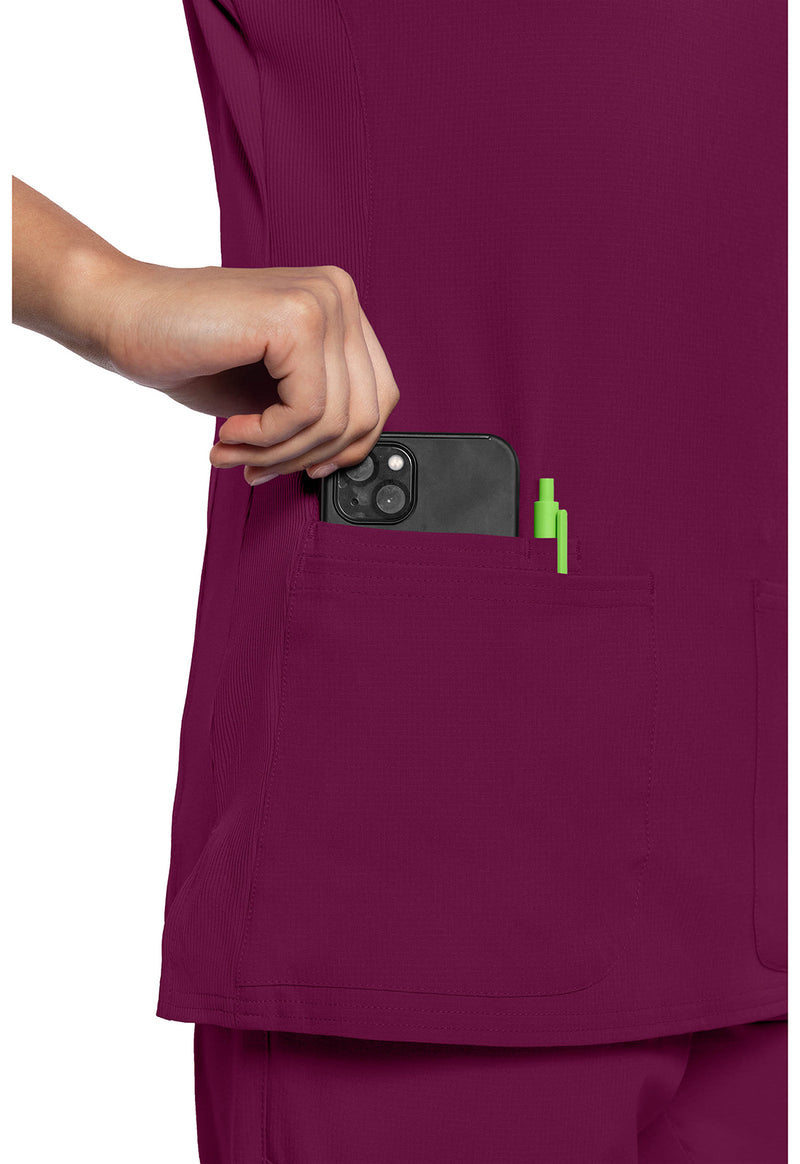 Wine - Women's V-Neck Scrub Top (View 2)