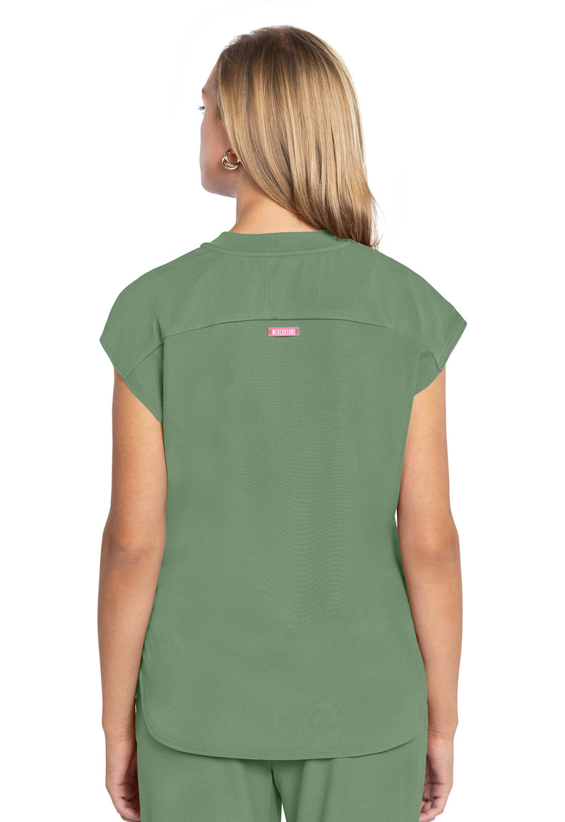 Beyond Green - Med Couture AMP Women Scrub Top - Back View