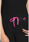Black - Women's Round Neck Tuckable Scrub Top (View 3)
