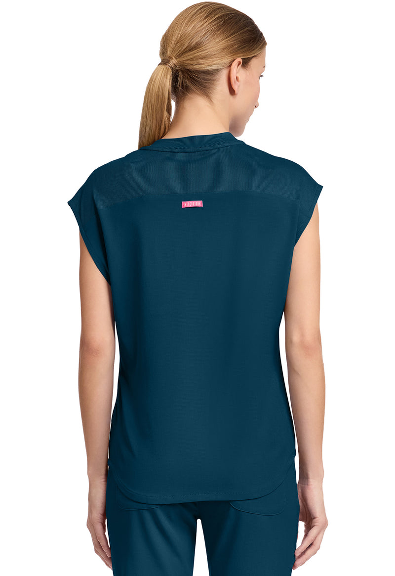 Caribbean - Med Couture AMP Women Scrub Top - Back View