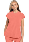 Coral Fusion - Med Couture AMP Women Scrub Top - Front View