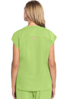 Cyber Lime - Med Couture AMP Women Scrub Top - Back View