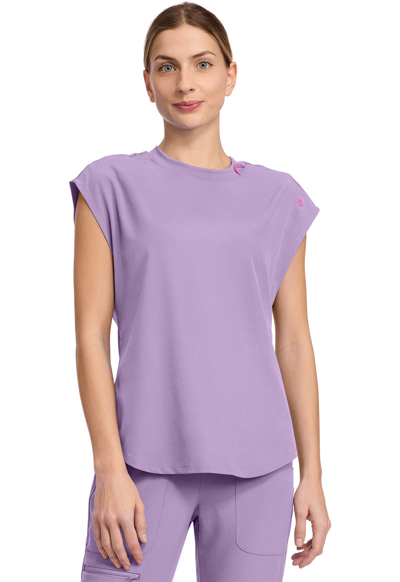 Digital Lavender - Med Couture AMP Women Scrub Top - Front View