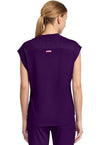 Eggplant - Med Couture AMP Women Scrub Top - Back View