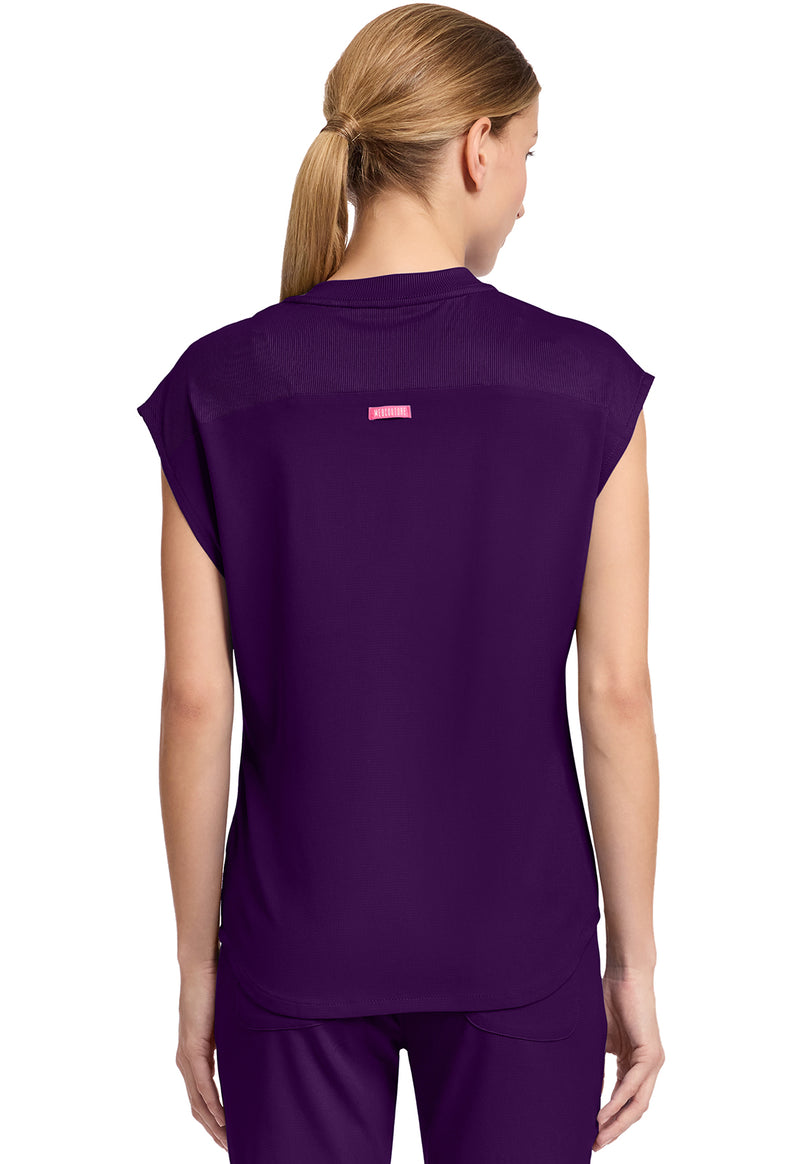 Eggplant - Med Couture AMP Women Scrub Top - Back View