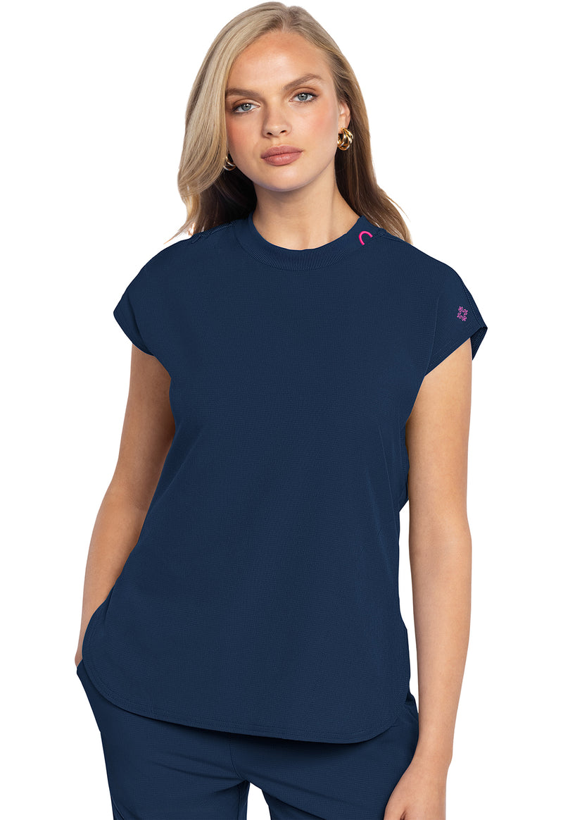Navy - Med Couture AMP Women Scrub Top - Front View