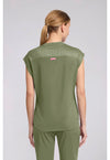 Olive - Med Couture AMP Women Scrub Top - Back View