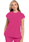 Pink Power - Med Couture AMP Women Scrub Top - Front View