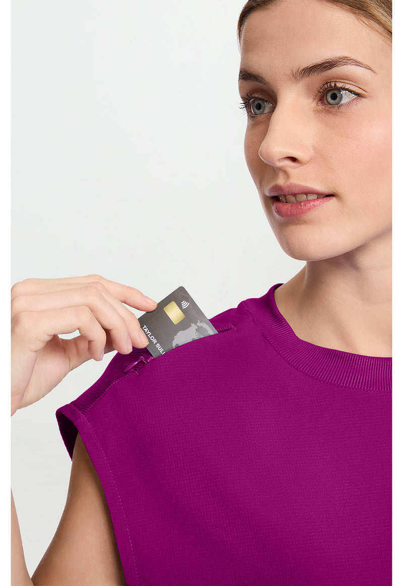 Plum Royale - Women's Round Neck Tuckable Scrub Top (View 2)