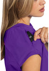 Purple Surge - Women's Round Neck Tuckable Scrub Top (View 2)