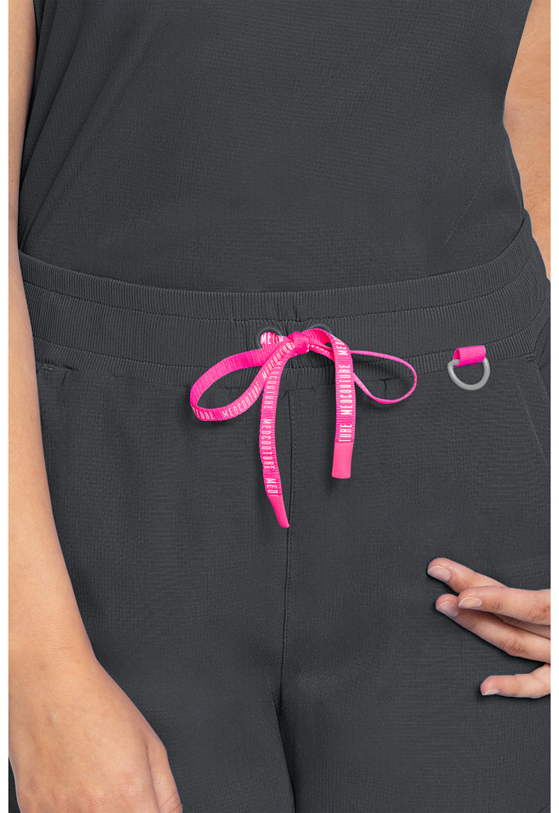 Pewter - Women's Round Neck Tuckable Scrub Top (View 3)
