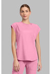 Pixel Pink - Med Couture AMP Women Scrub Top - Front View
