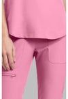Pixel Pink - Women's Round Neck Tuckable Scrub Top (View 4)