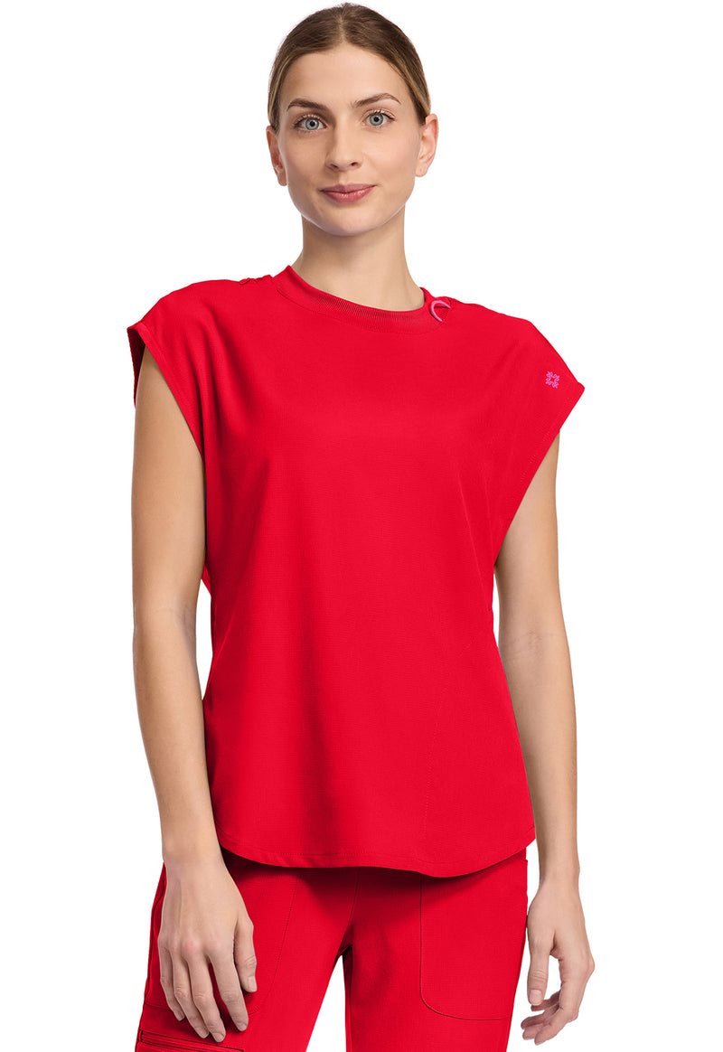 Solar Flare - Med Couture AMP Women Scrub Top - Front View